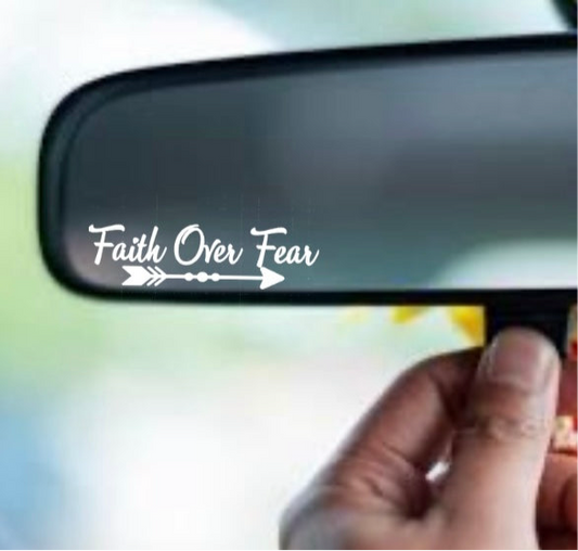 2 pack: faith over fear mirror decal (3.5 inches)