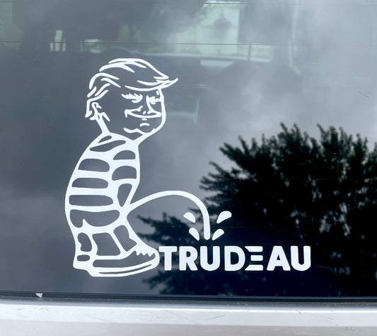 Trump Peeing On Trudeau decal