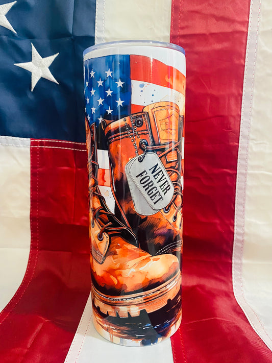 Land of The Free Because of The Brave tumbler- Discontinued 30% off!