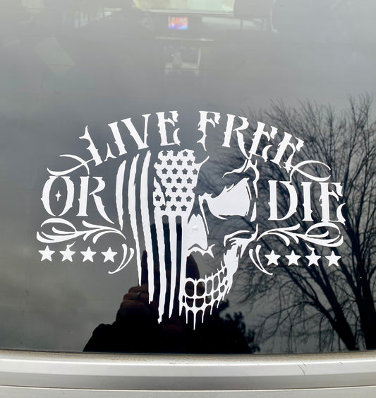 Live Free Or Die Skull decal