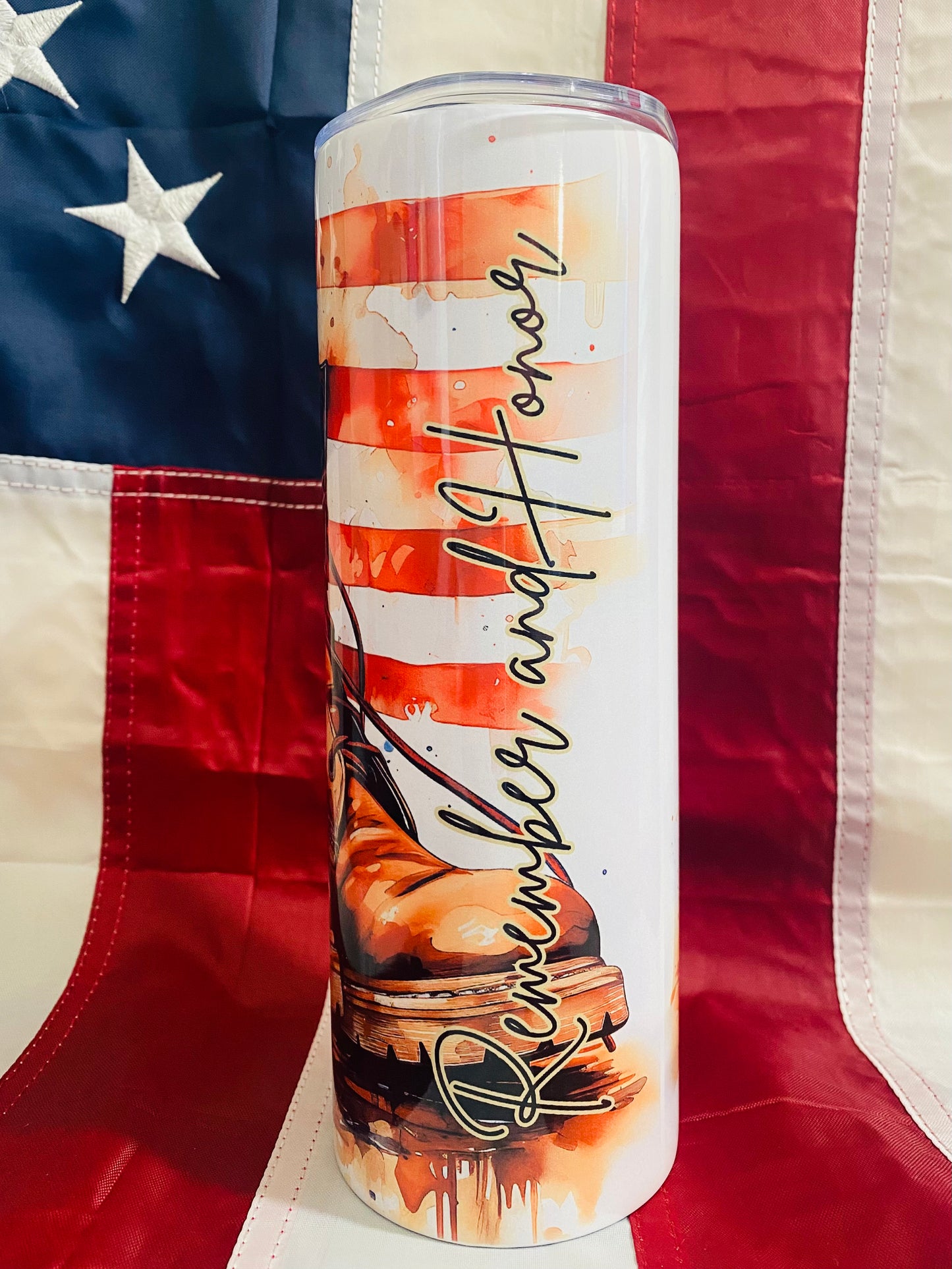 Land of The Free Because of The Brave tumbler- Discontinued 30% off!