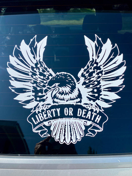 Liberty or Death American Eagle decal 11.5x10.5